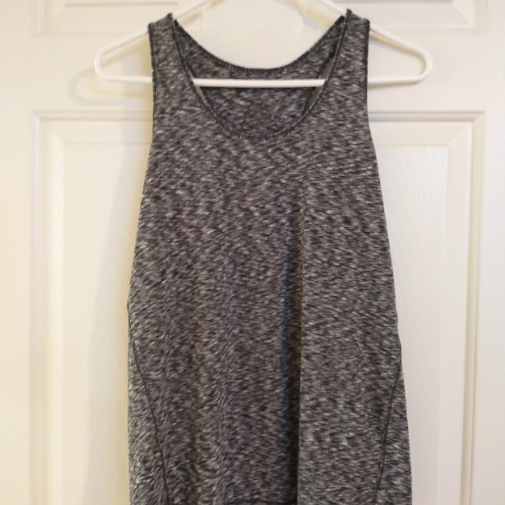 Lululemon Women's Black and White Heather Racerback Tank
